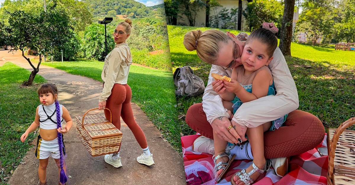 Virginia curte Dia do Trabalhador em piquenique com os filhos