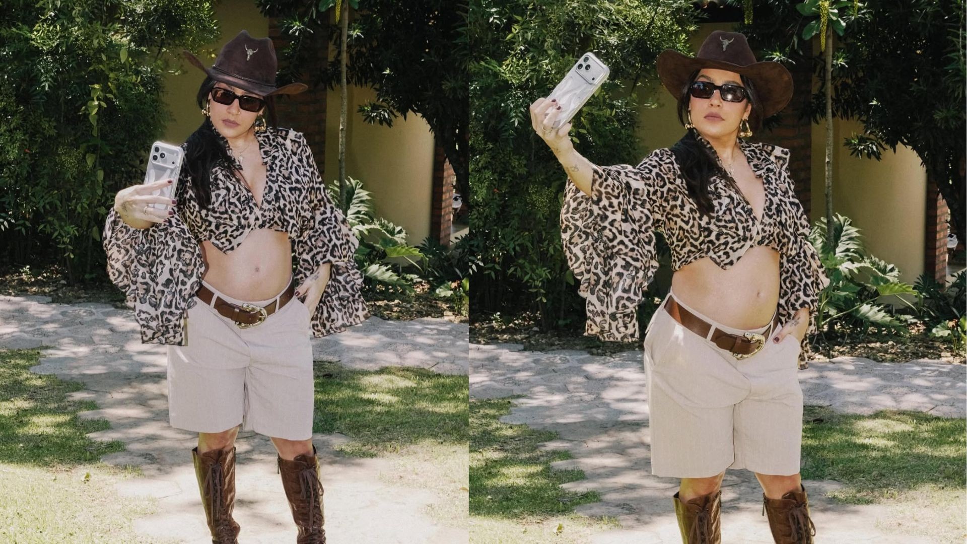 Grávida, Lauana Prado faz selfie exibindo barriguinha