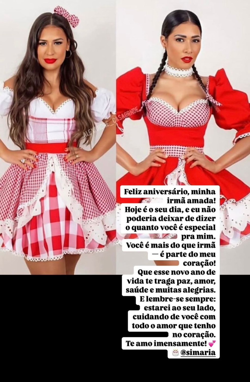 Simaria faz 43 anos e ganha homenagem de Simone — Foto: Reprodução/Instagram