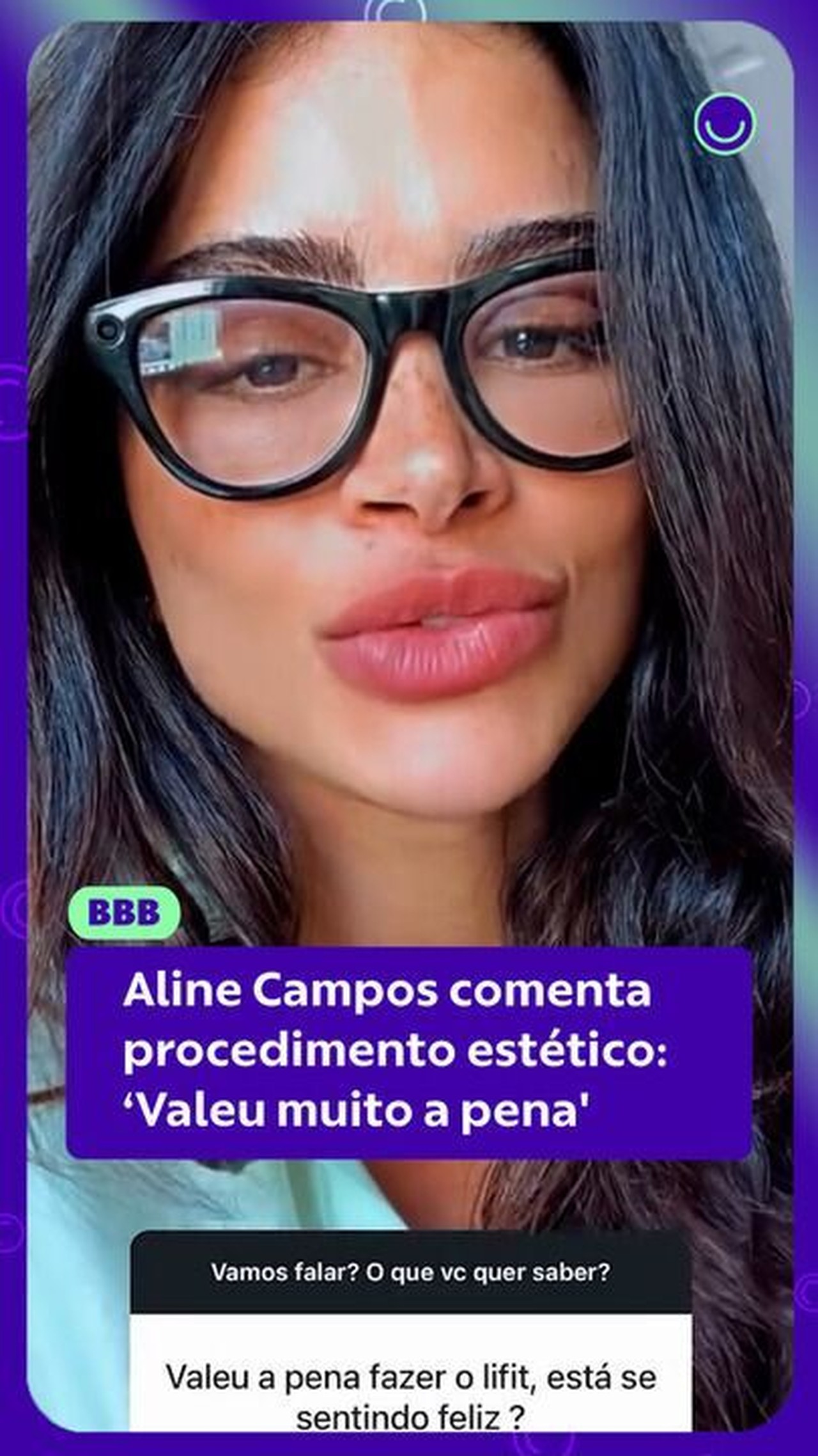 Aline Campos comenta procedimento estético no rosto: ‘Valeu muito a pena’