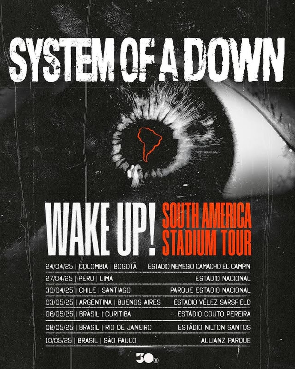 System Of A Down anuncia 3 shows no Brasil em 2025 | Música | gshow