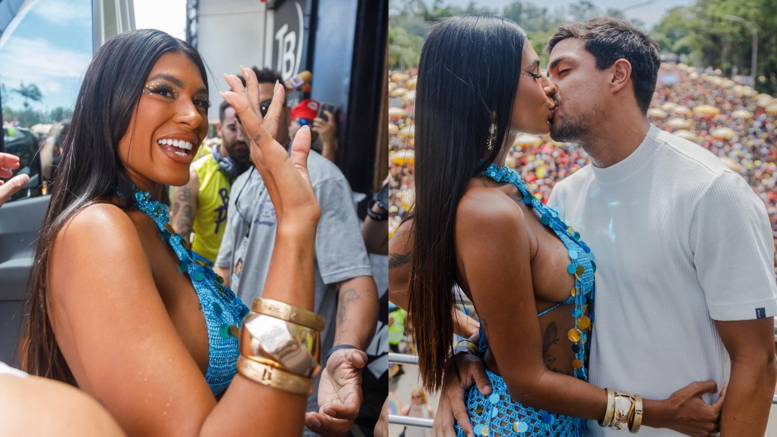 Pocah chega acompanhada de novo namorado para se apresentar no Carnaval de SP