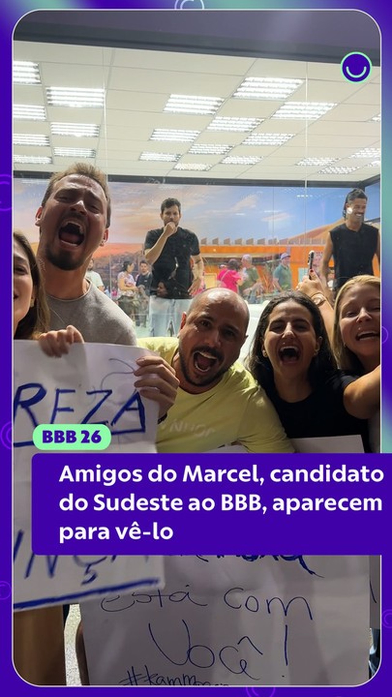 Marcel recebe a visita de amigos na Casa de Vidro do BBB 26: 'Vai entrar'