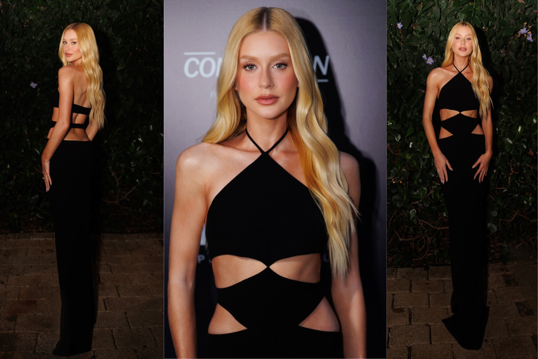 Marina Ruy Barbosa surge com vestido recortado em evento no Rio