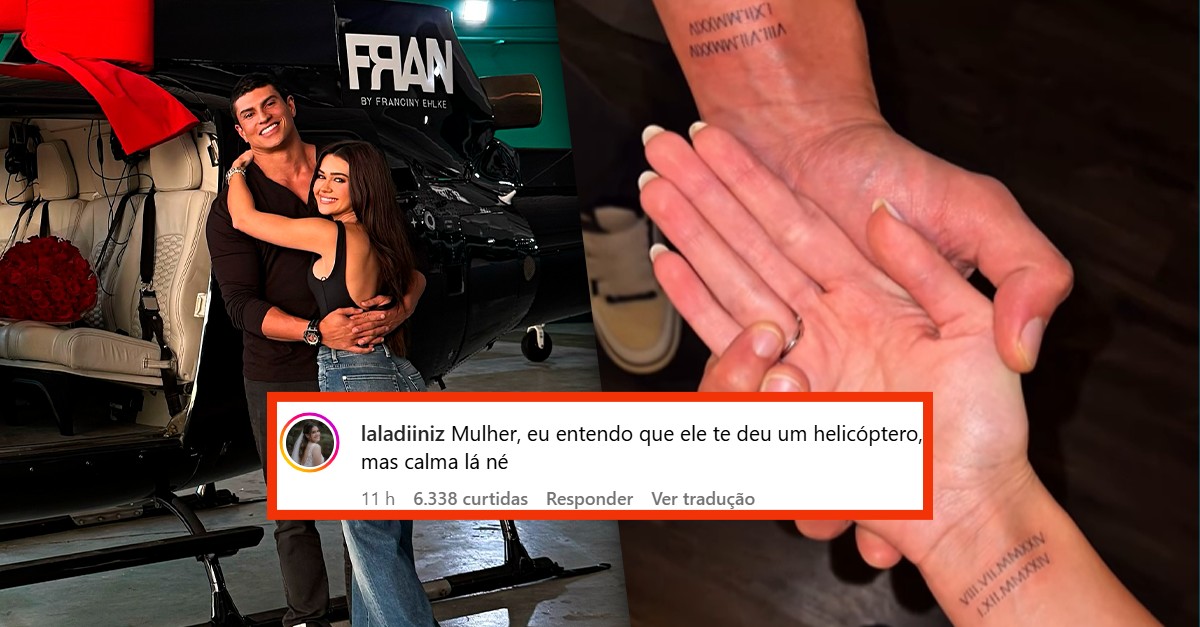 Franciny Ehlke faz primeira tatuagem com noivo e rebate críticas: 'Sou uma pessoa extremamente intensa'