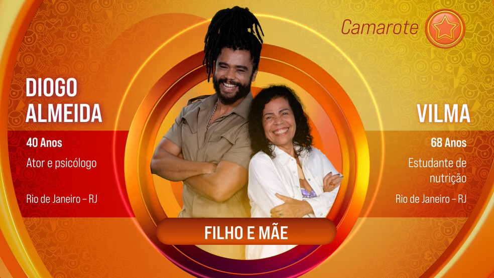 Diogo Almeida e Vilma formam a quinta dupla do BBB 25 — Foto: Globo