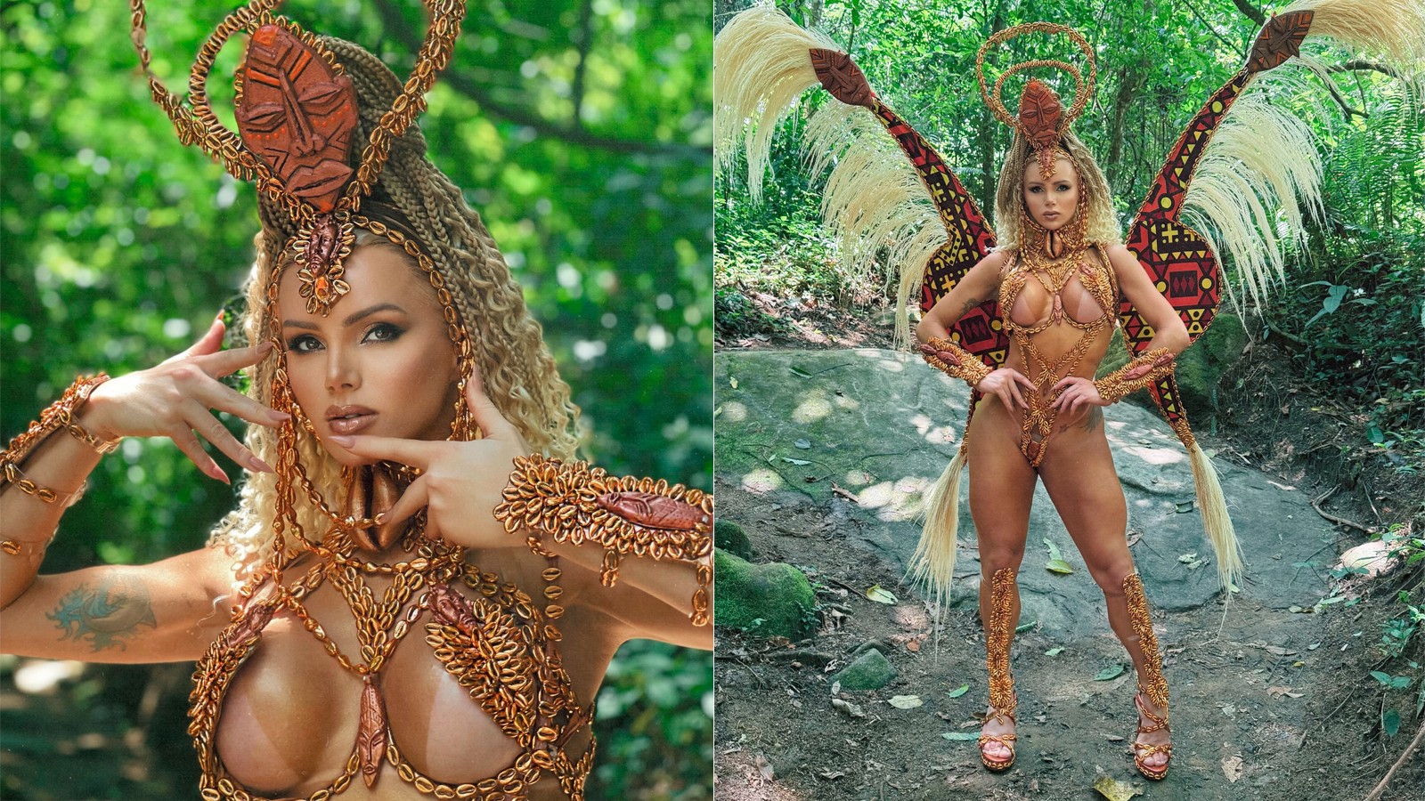 Rainha de bateria, Thalita Zampirolli usa body ultracavado com mais de 3 mil búzios em ensaio técnico