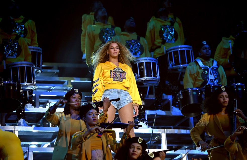 Show de Beyoncé no Coachella, em 2018 — Foto: Larry Busacca/Getty Images for Coachella