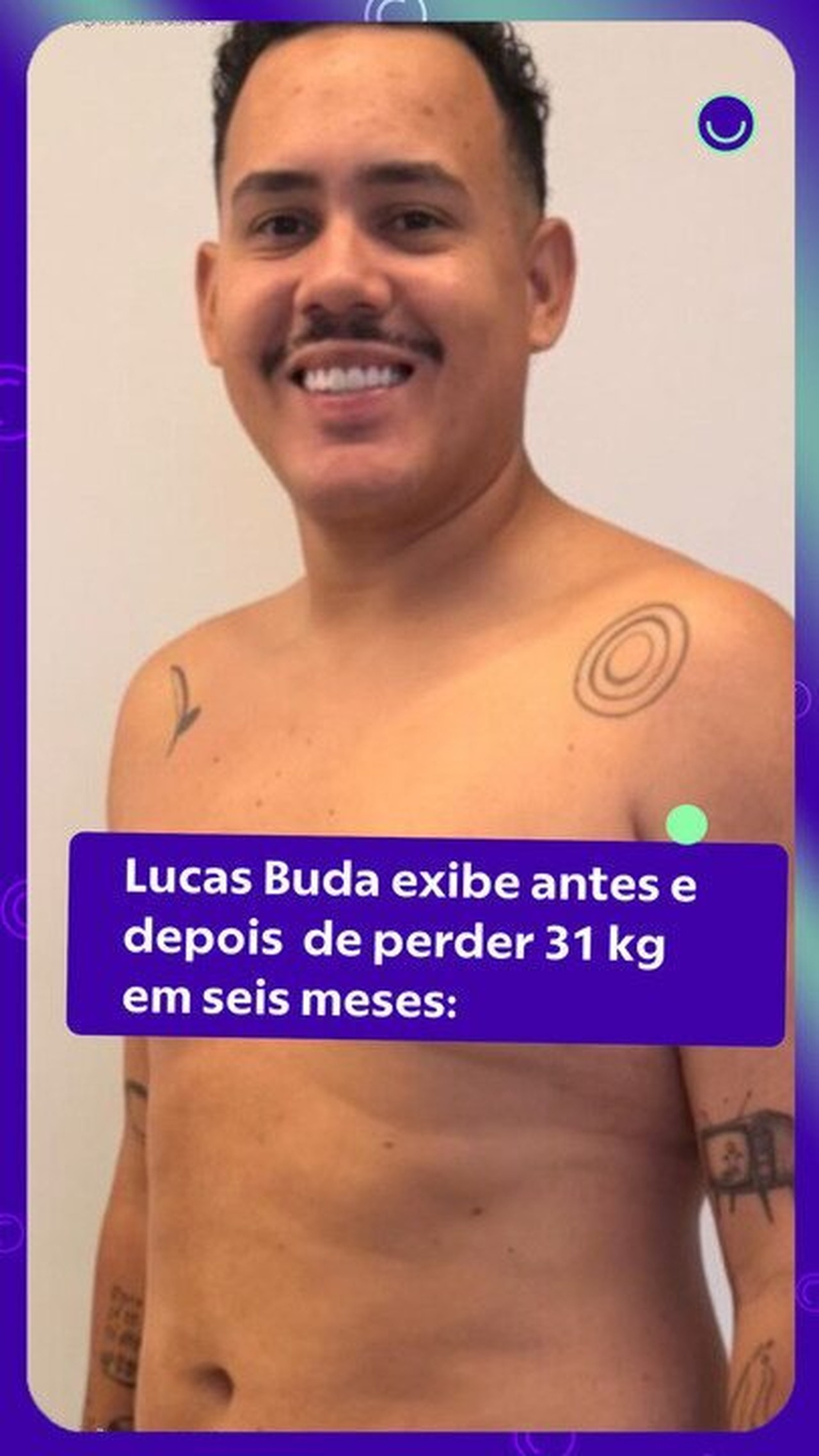 Lucas Buda exibe antes e depois de perder 31 kg em seis meses: 'Qualidade de vida'