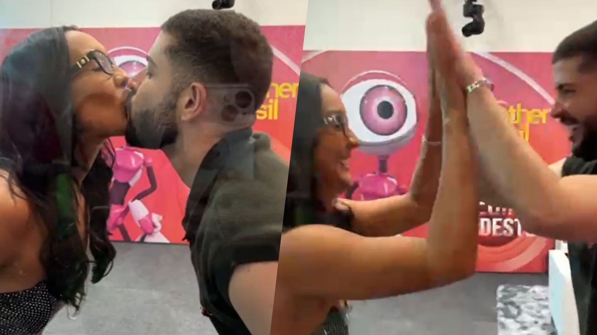 Maxiane e Marcelo dão selinho na Casa de Vidro do Nordeste