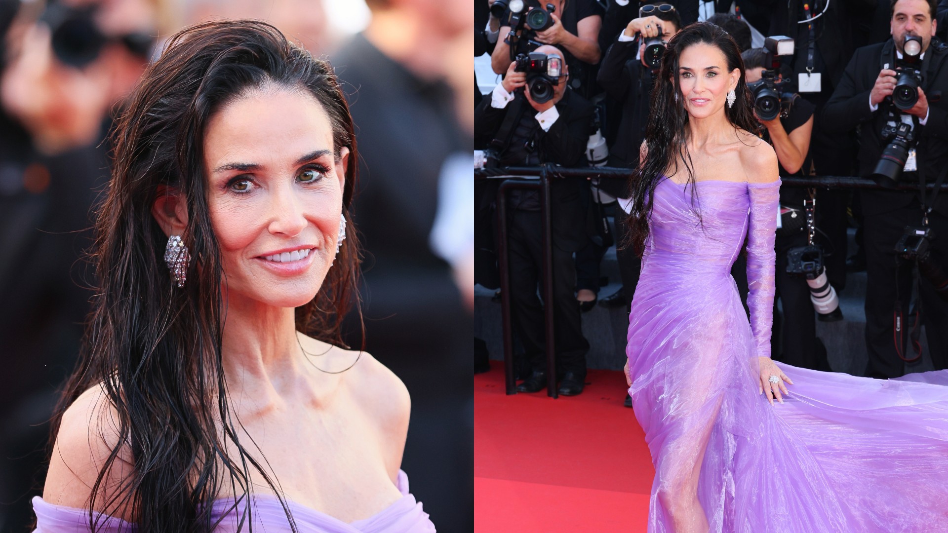 Festival de Cannes 2026: Demi Moore rouba a cena com look glamouroso no tapete vermelho