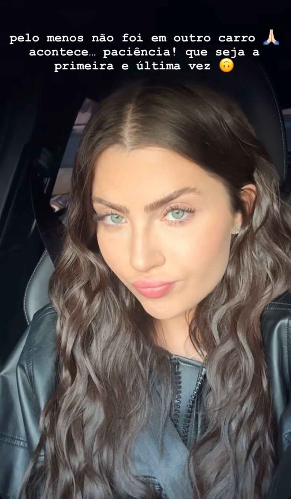 Jade Picon conta que bateu carro — Foto: Reprodução/Instagram