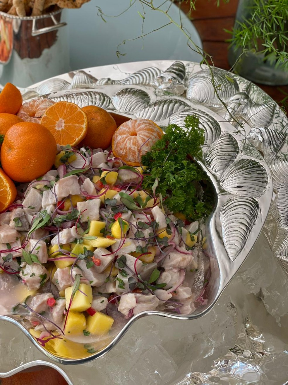 Almoço foi na casa de Poliana e Leonardo — Foto: Divulgação