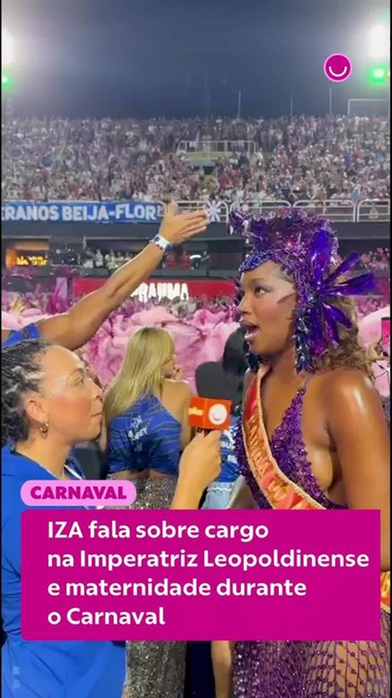 Após reestreia na Sapucaí, IZA fala sobre conciliar Carnaval e maternidade: 'Nala é um presente, mas demanda atenção'