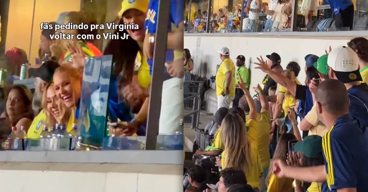 Torcida diverte Virginia ao pedir para a influenciadora voltar com Vini Jr. após gol do jogador: 'Ele merece!'