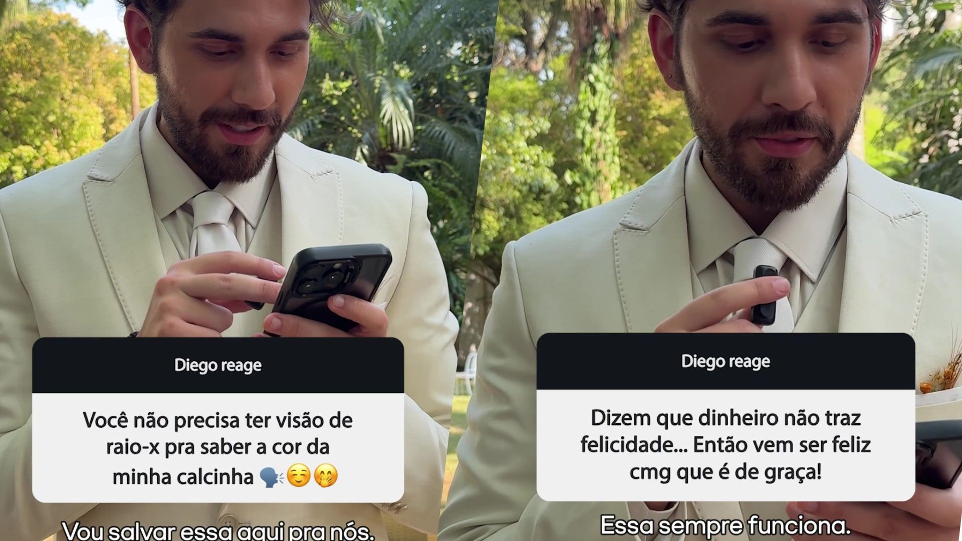 Gustavo Mioto reage a cantadas de fãs para Diego, de Cinderela e O Segredo do Pobre Milionário