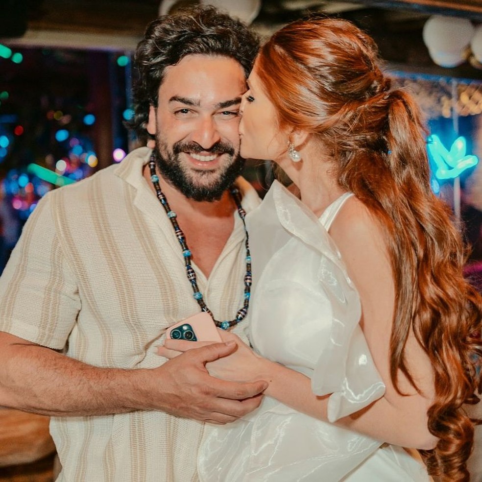 Danilo Monteiro e Amanda na festa pré-wedding nesta sexta-feira (8) — Foto: Reprodução Instagram