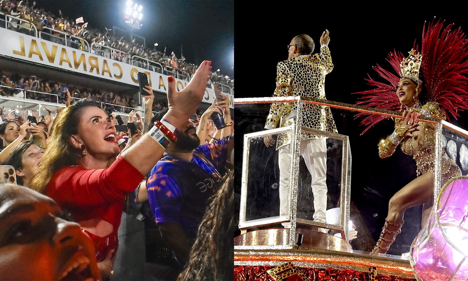Encontro de rainhas! Ju Paes reverencia Luma de Oliveira na Sapucaí