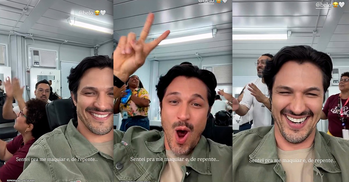 Show particular? Belo diverte elenco de Três Graças ao cantar hit nos bastidores