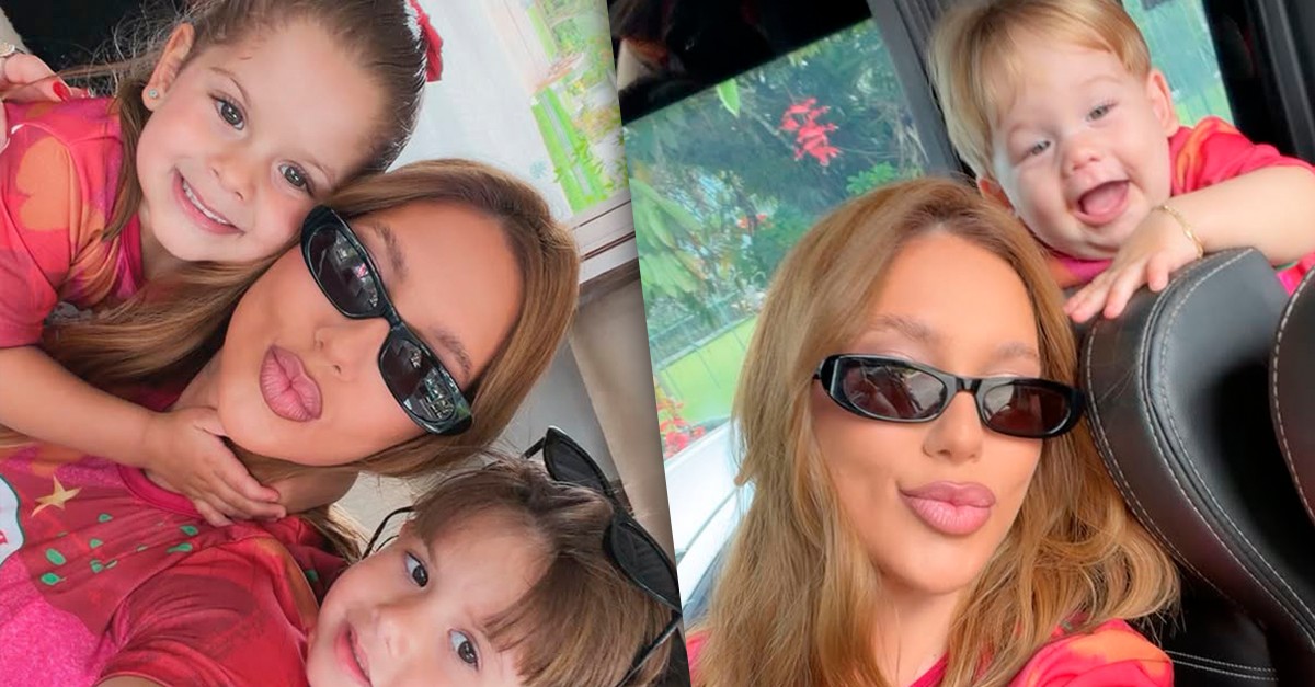 Virginia promove festa do Dia das Crianças na quadra da Grande Rio com a presença dos filhos