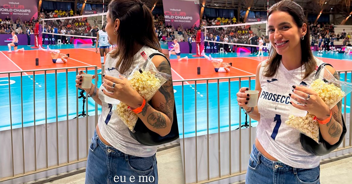 Bruna Uzuenta marca presença em jogo de time de Gabi Guimarães em São Paulo e fãs ficam derretidos