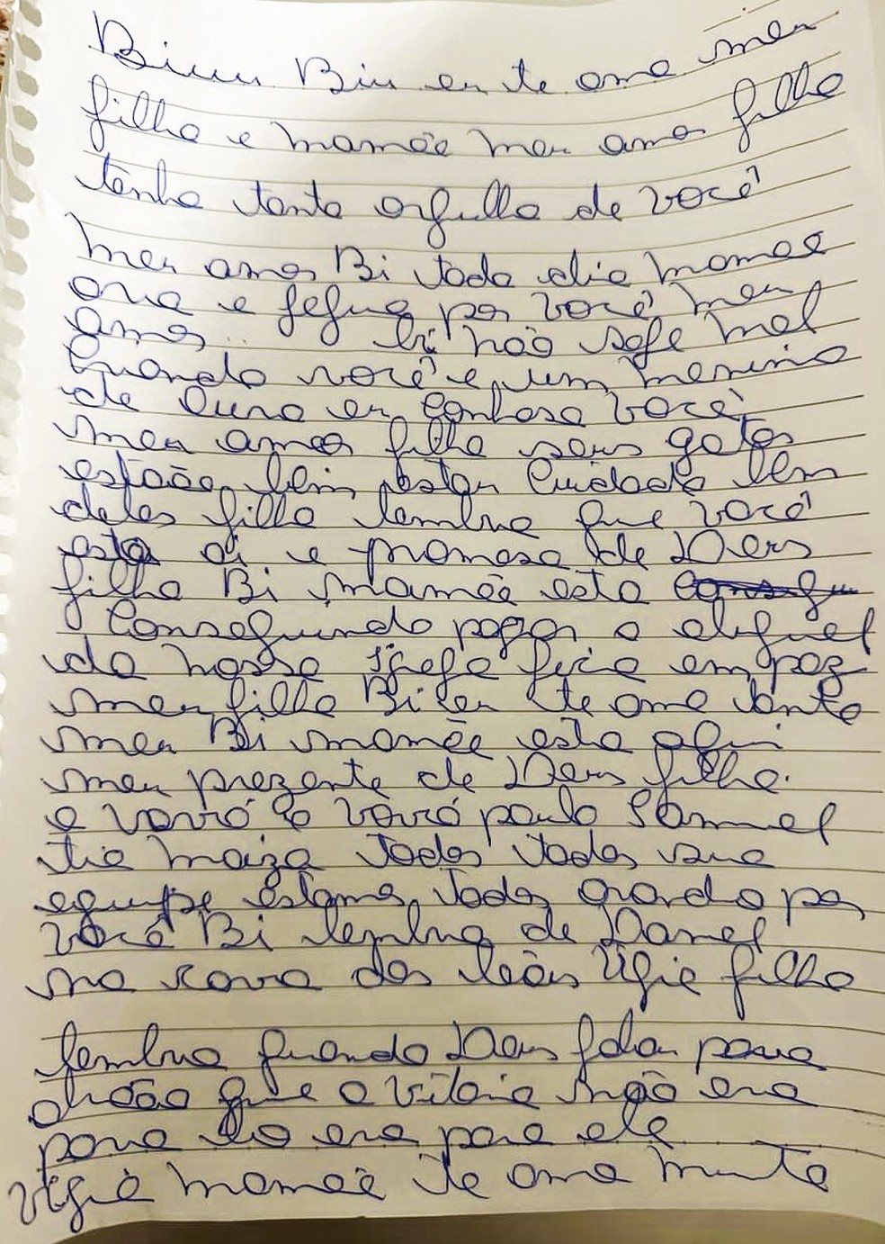 Carta escrita pela mãe do MC Bin Laden, Mariza, foi destruída no Sincerão do BBB 24 — Foto: Globo