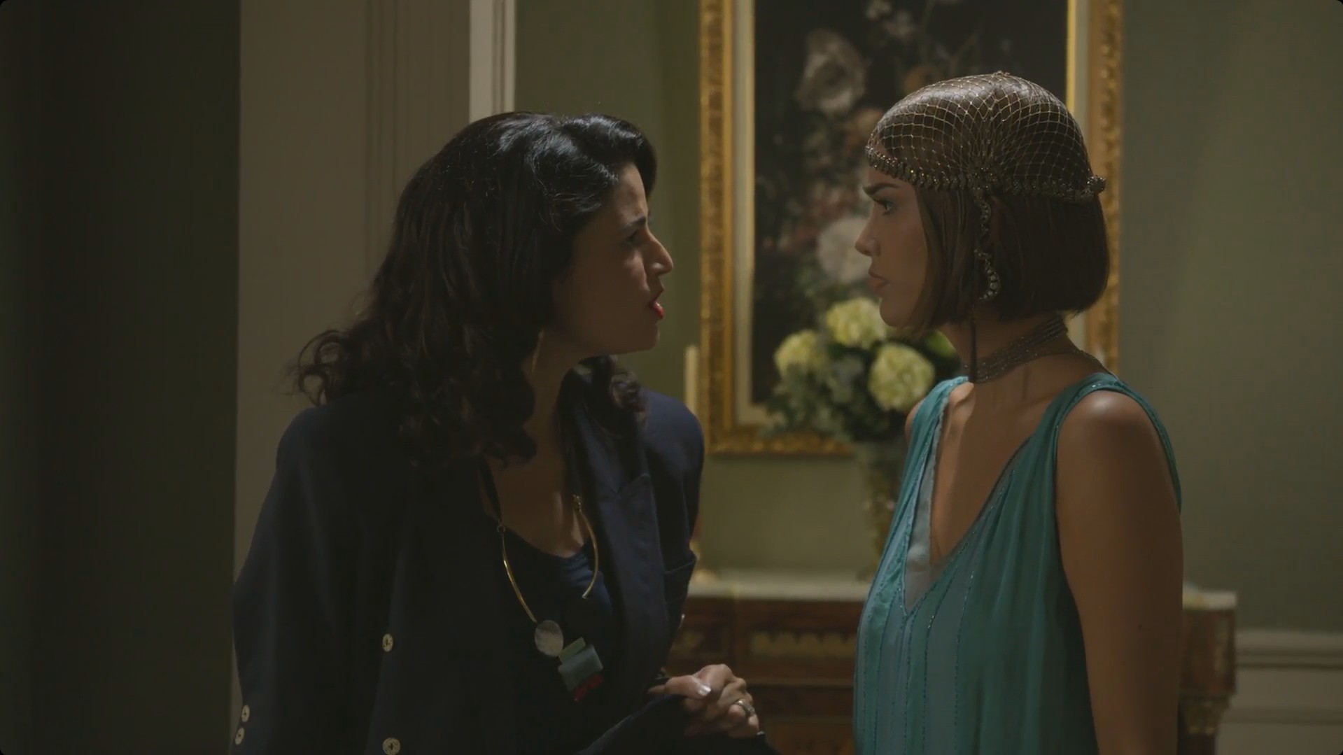 Personagens da novela A Nobreza do Amor em cena de tensão familiar