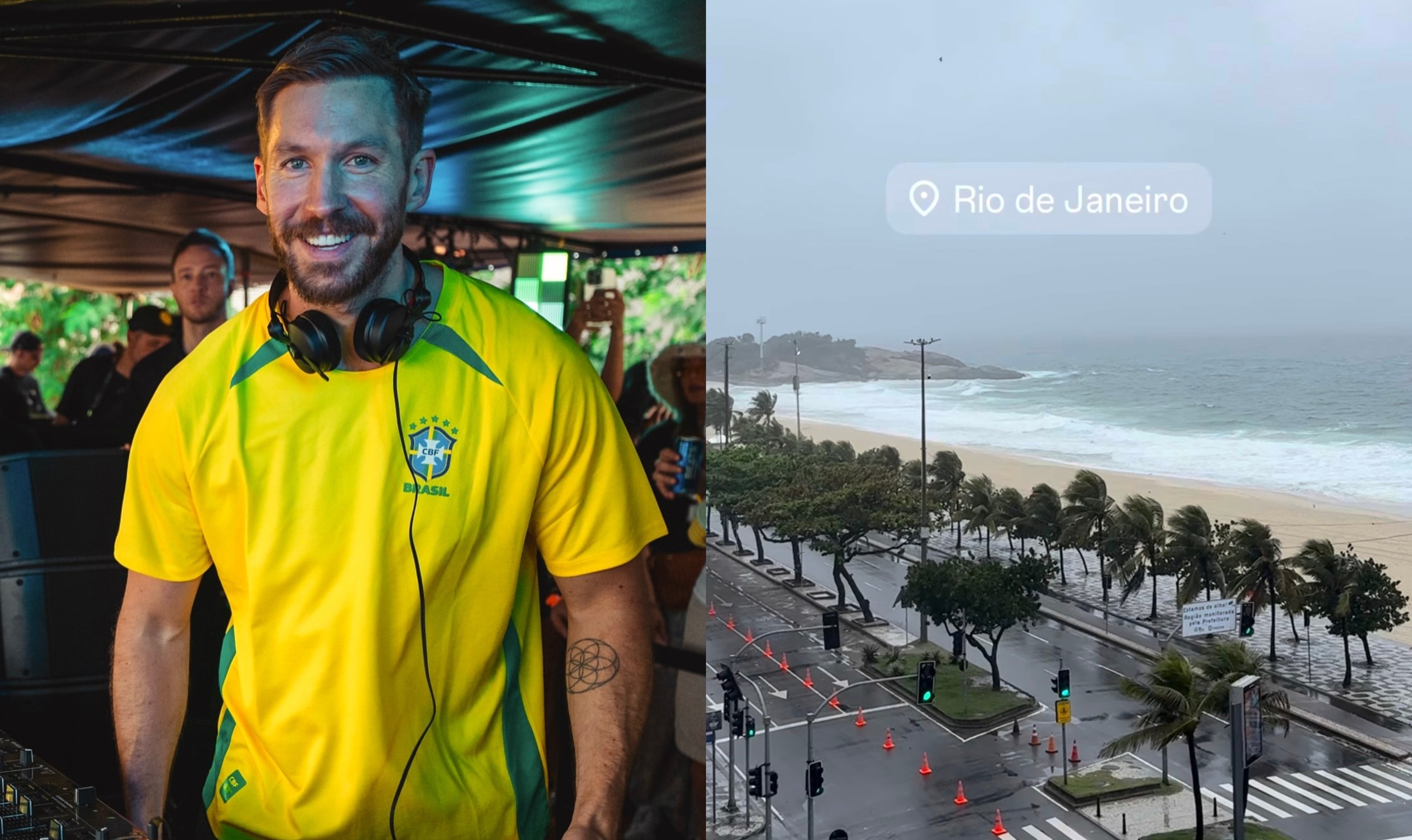 Calvin Harris chega ao Rio e anima fãs com vídeo pré-show