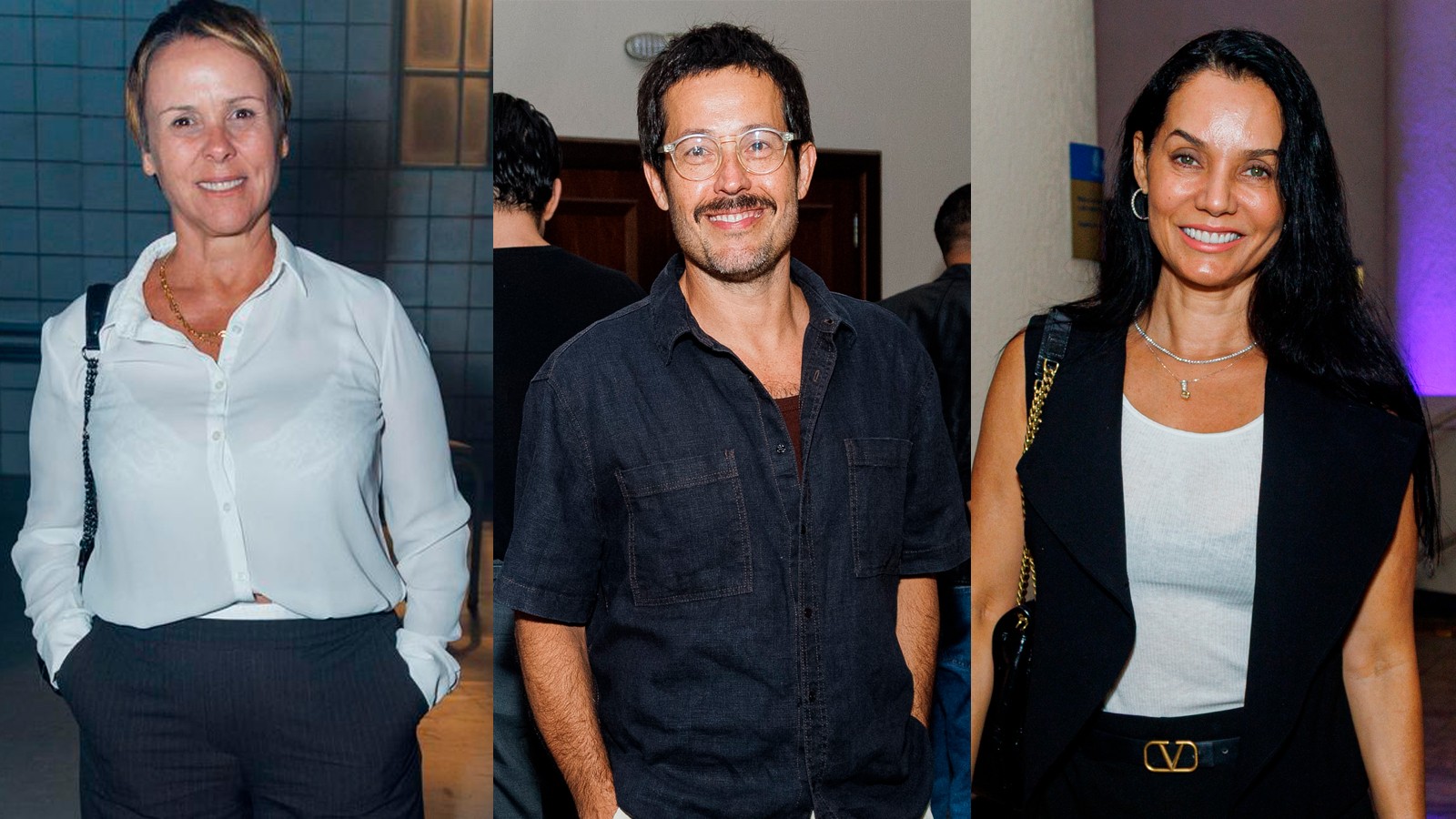 Lembra deles? Giulia Gam, Roger Gobeth e Monica Carvalho prestigiam estreia Helena Rinaldi no teatro