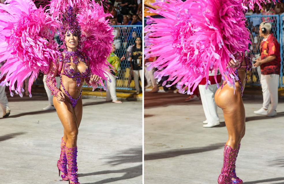 Mulher Melão no desfile do Salgueiro — Foto: Brazil News