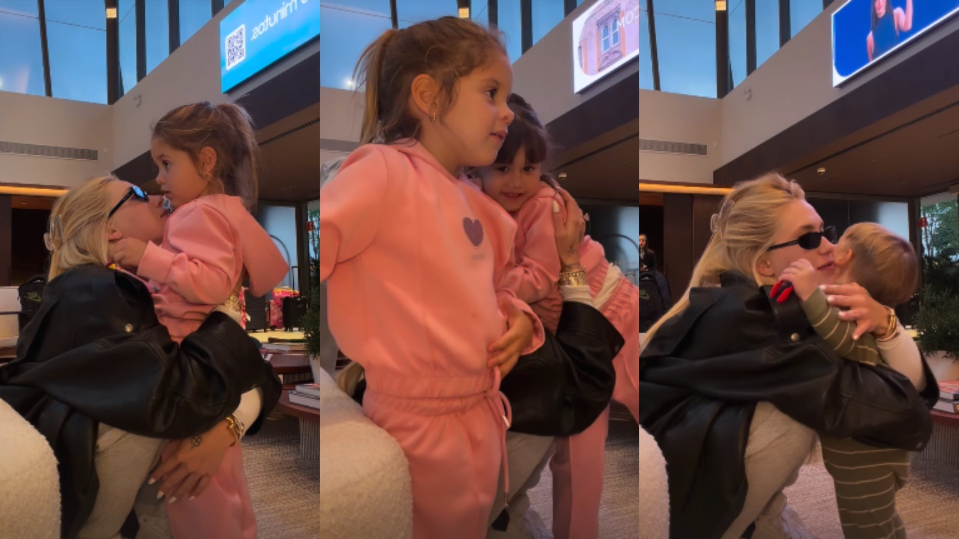 Virginia se despede dos filhos após temporada em Orlando e Madri