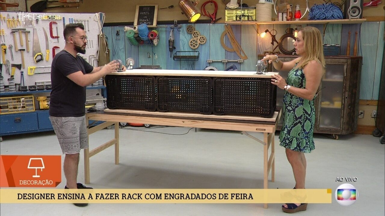 Paulo Biacchi ensina a fazer rack modular com engradado de feira | Gshow
