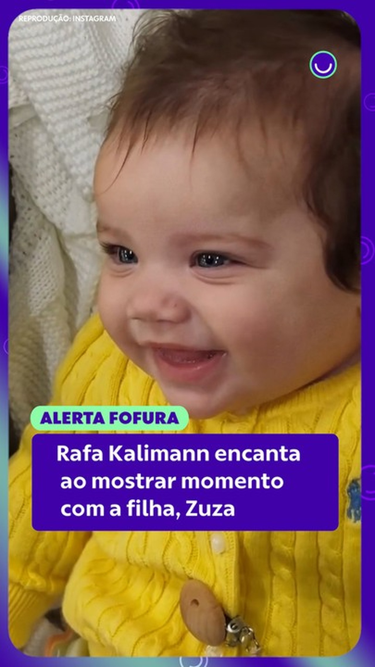Rafa Kalimann encanta ao mostrar momento em família com sua filha, Zuza: 'Nossa pequena risonha'