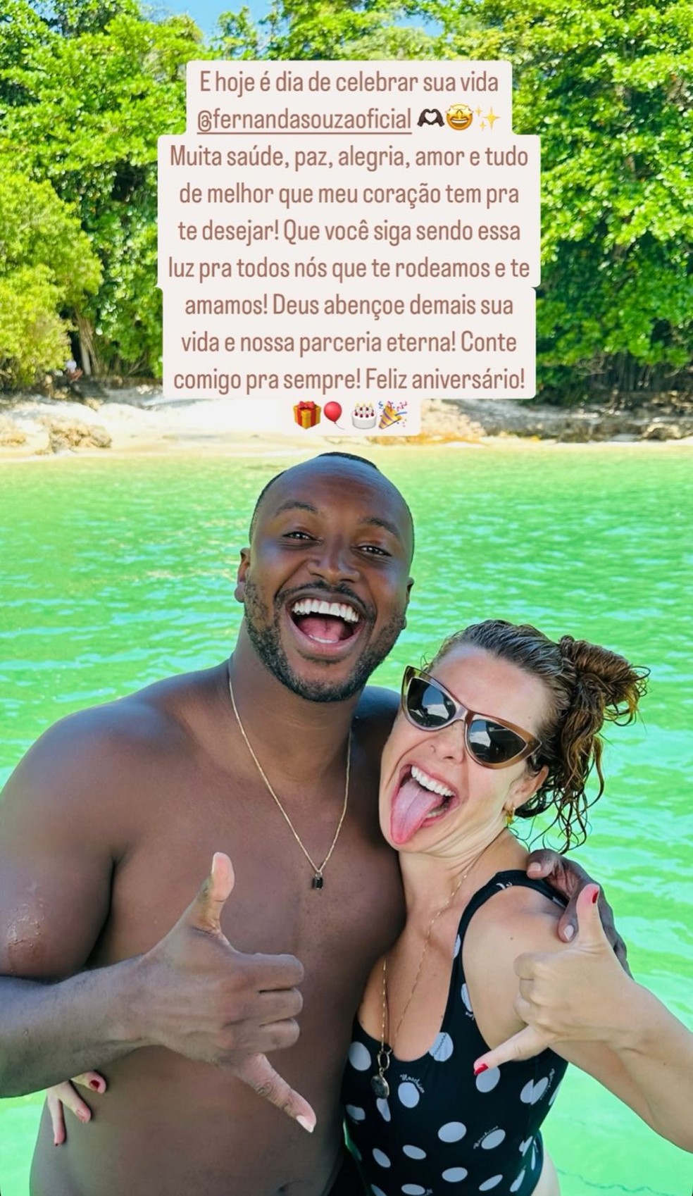 Thiaguinho celebra os 41 anos da ex e amiga Fernanda Souza: 'Conte comigo sempre' — Foto: Reprodução/Instagram
