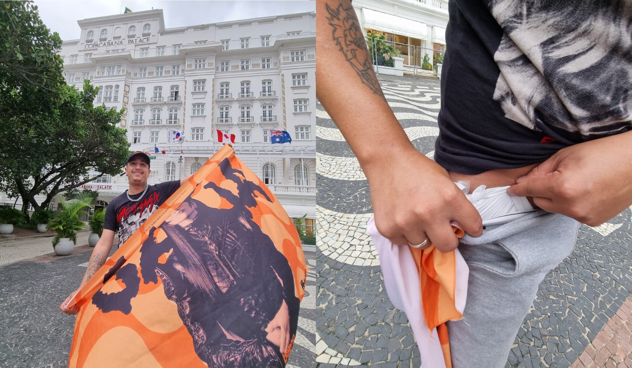 De fralda, fã mineiro de Lady Gaga acampa na porta do Copacabana Palace há 24h