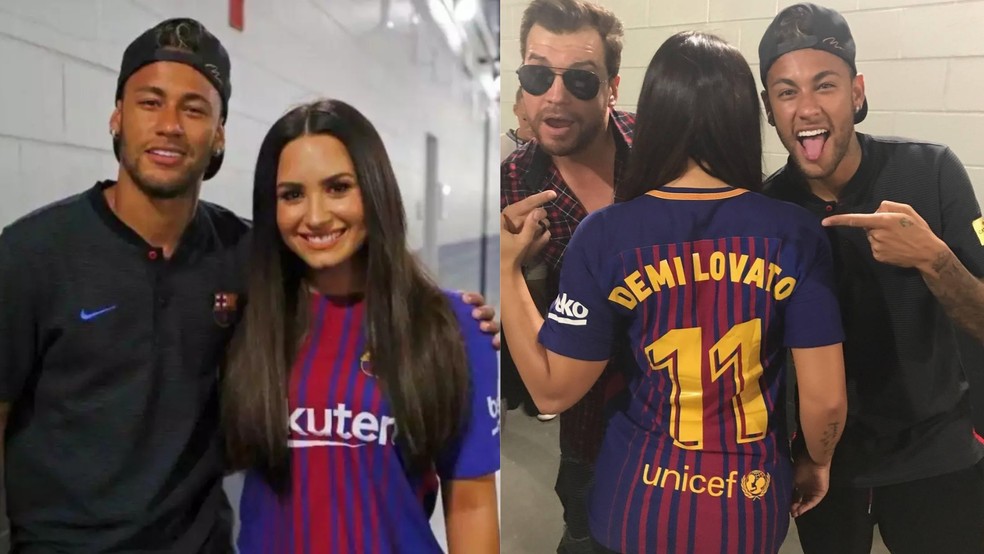 Demi Lovato e Neymar — Foto: Reprodução