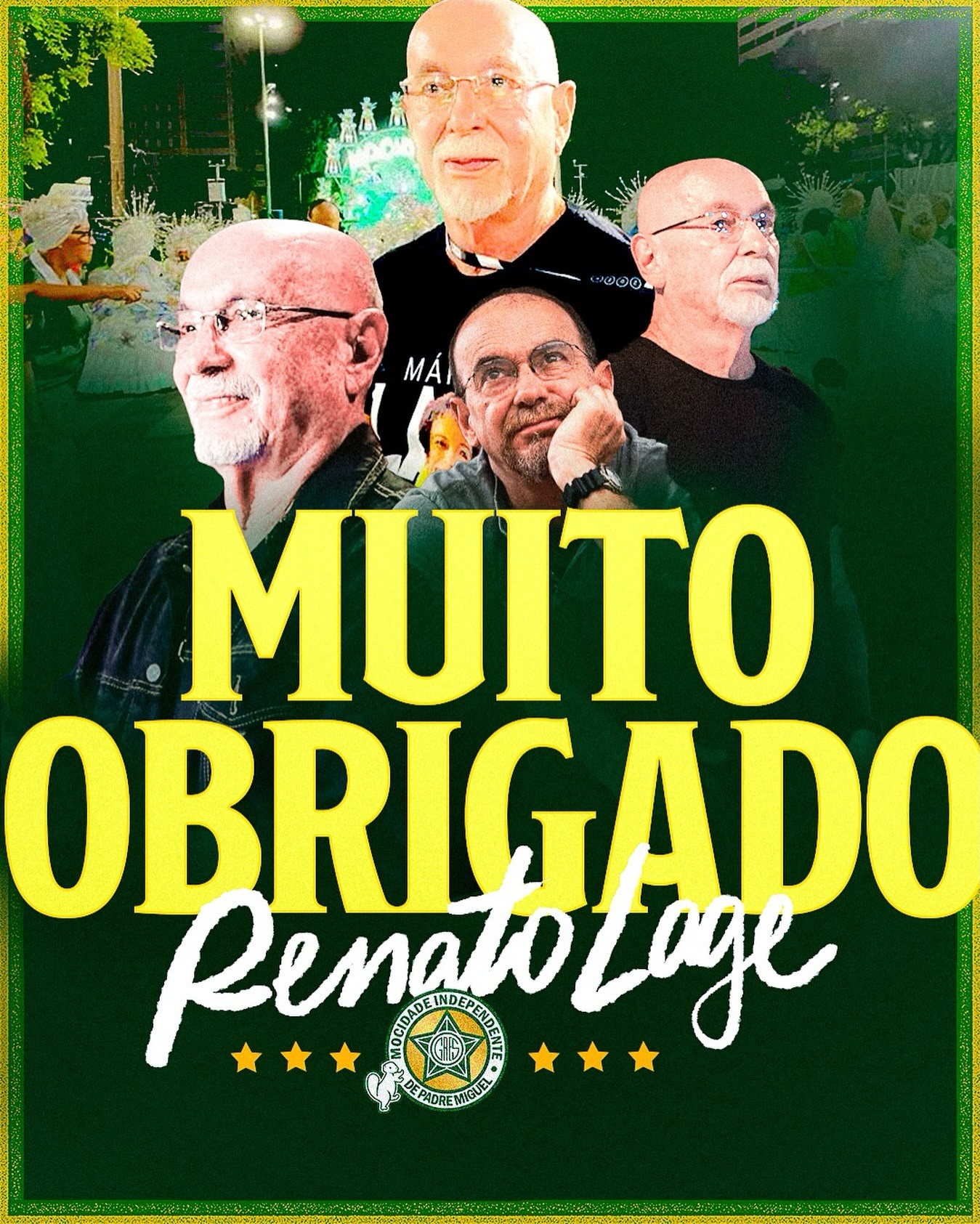 Renato Lage deixa a Mocidade Independente de Padre Miguel e escola reverência a parceria