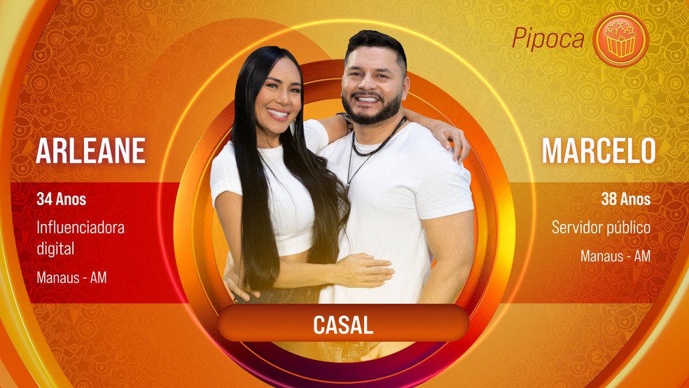 Arleane e Marcelo formam a nona dupla anunciada no BBB 25 — Foto: Globo