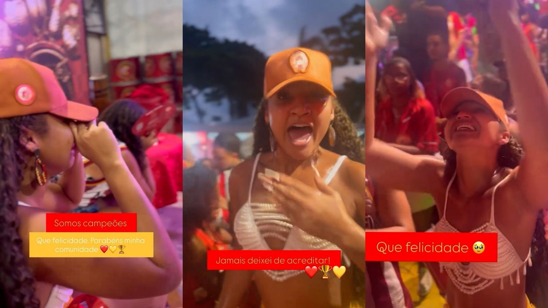 Emocionada, rainha da União de Maricá celebra título da escola: 'Que felicidade'