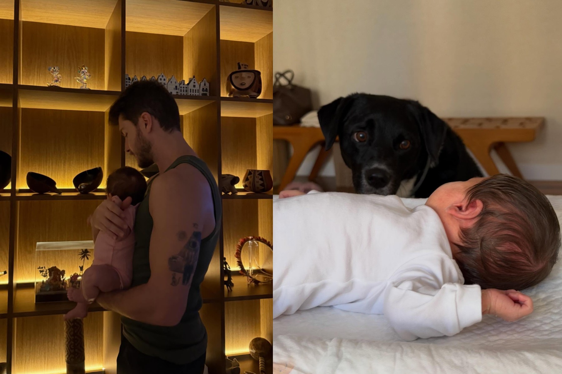 Klebber Toledo compartilha cliques com filha recém-nascida