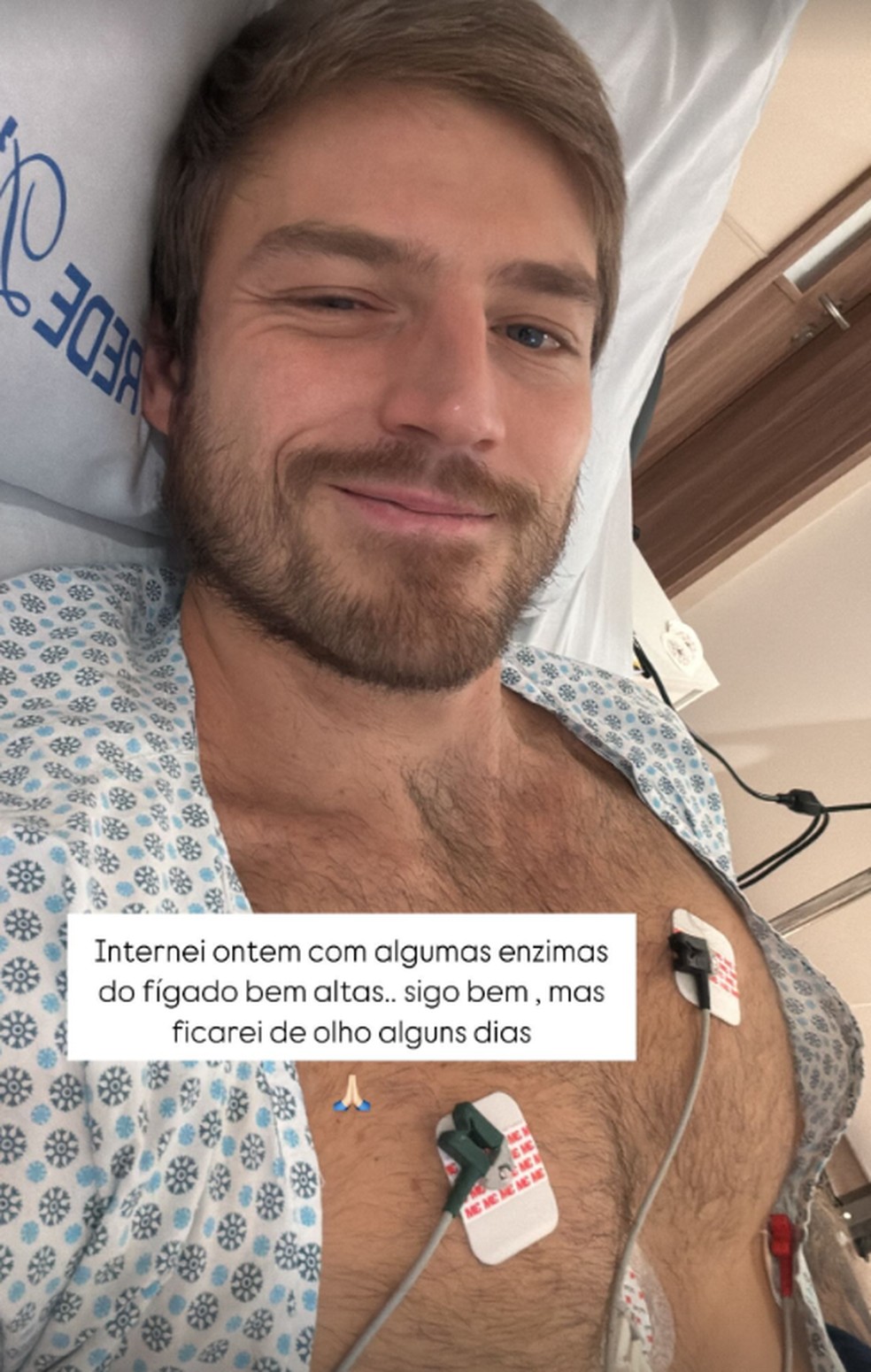 Kaique Cerveny recebe visita de Juliette no hospital — Foto: Instagram