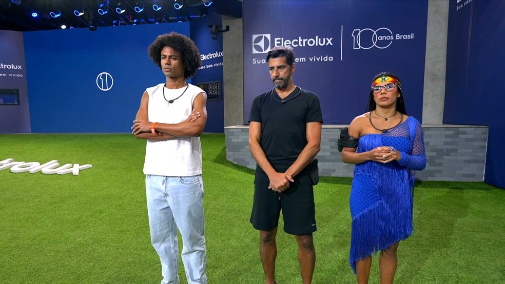Breno, Alberto Cowboy e Marciele disputaram a Prova Bate e Volta — Foto: GLOBO