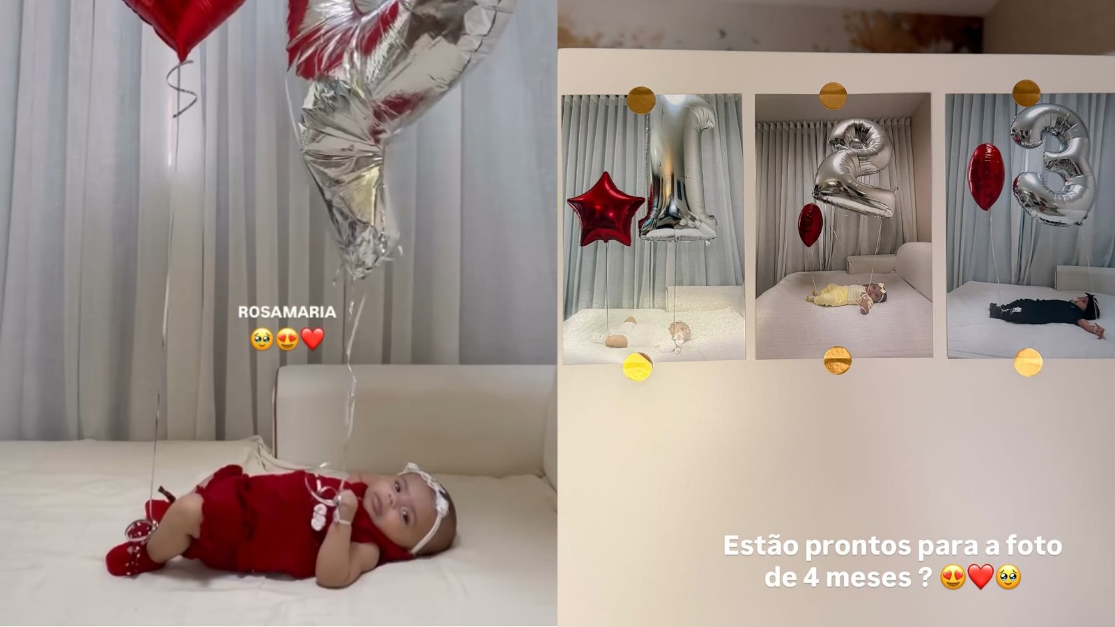 Key Alves, do BBB 23, celebra os 4 meses de sua filha, Rosamaria: 'Estão prontos?'