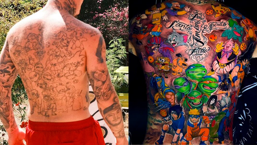 Veja antes e depois da tatuagem de MC Daniel — Foto: Reprodução/Instagram