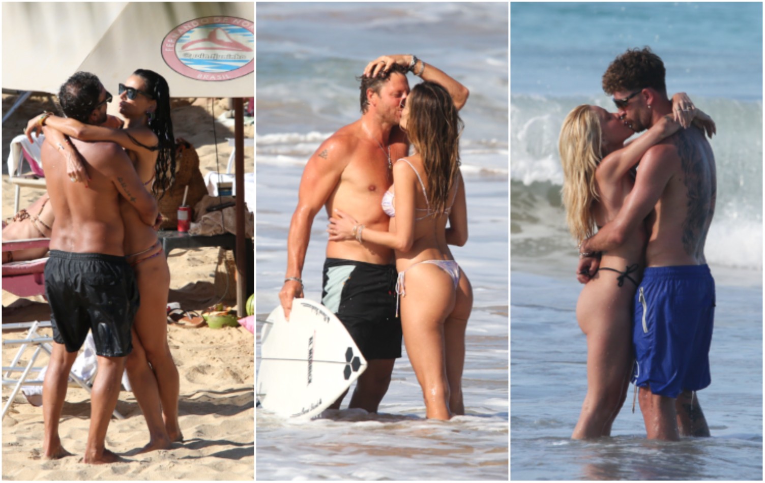 O amor está no mar! Famosos se beijam na última segunda-feira do ano; veja fotos
