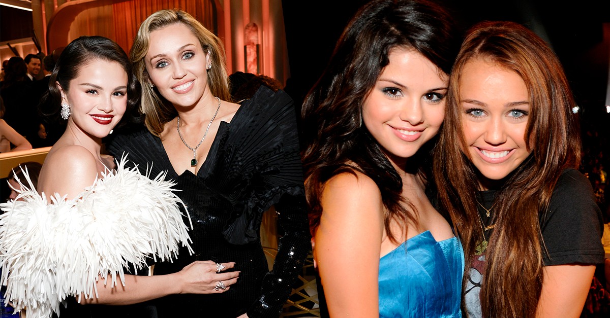 Reencontro de Miley Cyrus e Selena Gomez no Globo de Ouro deixa internet nostálgica