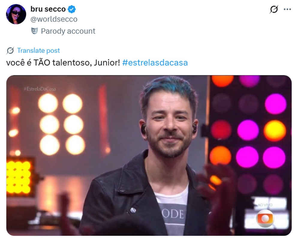 Presença de Junior Lima no Festival da Canção repercute nas redes; confira — Foto: Reprodução/X