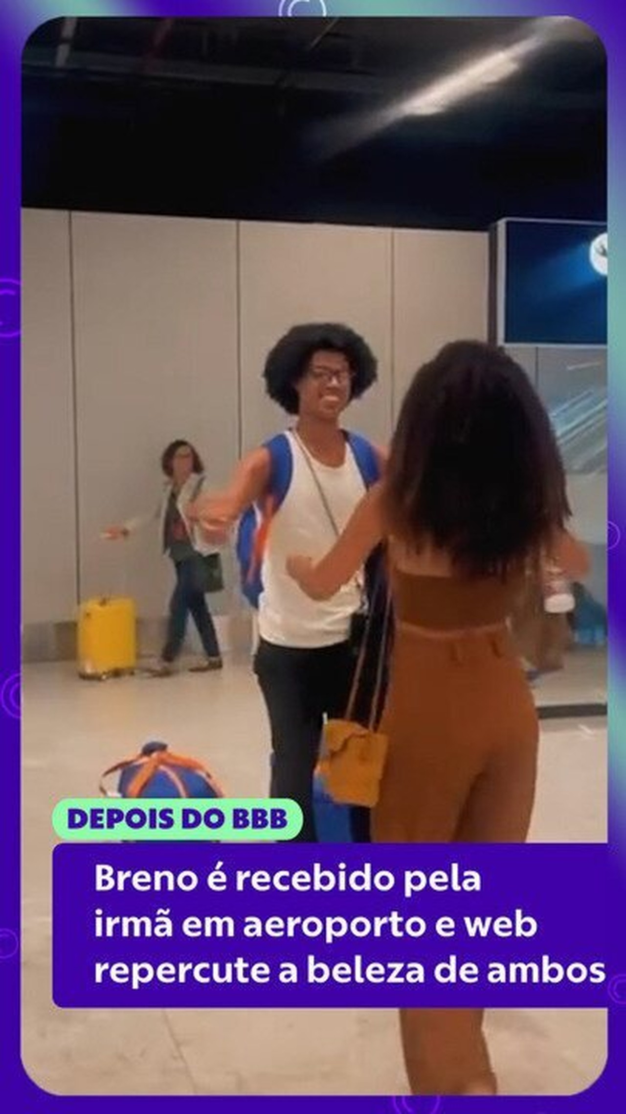 Breno é recebido pela irmã em Santa Catarina, e web repercute a beleza dos dois