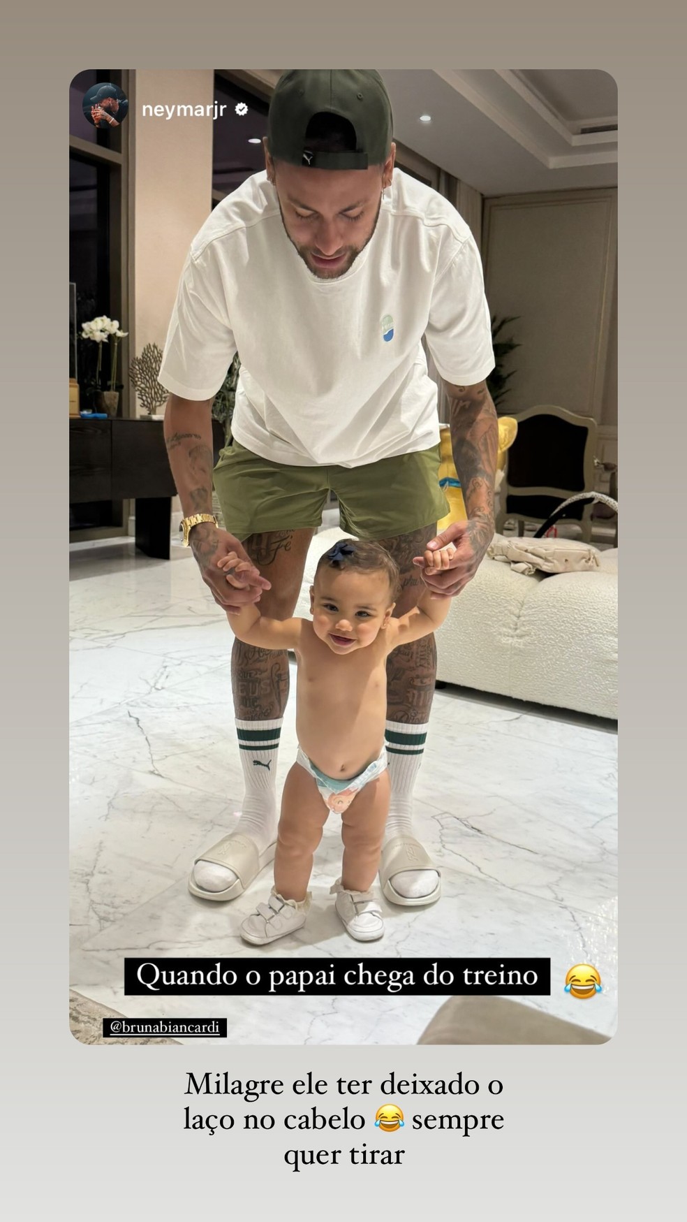 Neymar e a filha — Foto: Reprodução Instagram