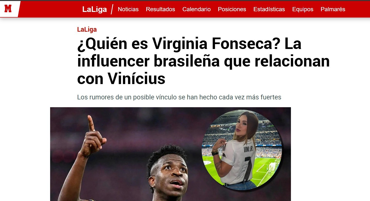 'Quem é Virginia Fonseca?'. Imprensa internacional repercute suposto affair de Vini Jr. e influenciadora